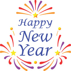 Glitzy ''happy New Year''  firework vector illustration