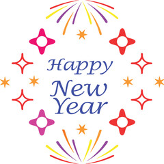 Glitzy ''happy New Year''  firework vector illustration