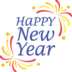 Glitzy ''happy New Year''  firework vector illustration