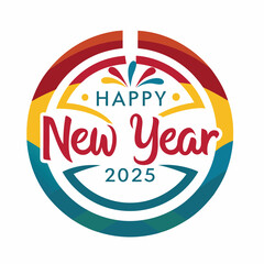 happy new year 2025 vector logo design