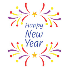 Obraz premium Glitzy ''happy New Year'' firework vector illustration