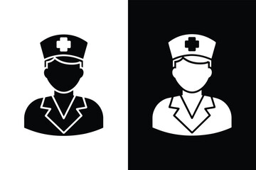 Nurse icon, nurse logo icon, medical nurse logo icon vector illustration on white background.	