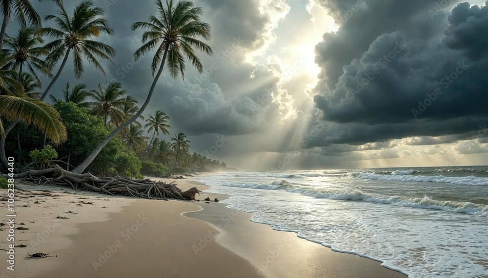 Wall mural Post-Hurricane Florida Coastline