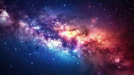Fototapeta premium Spectacular view of colorful galaxy, bright stars, vastness of space, cosmic beauty concept