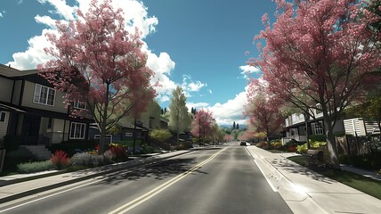 Modern Suburban Community, Green Spaces, and Neatly Designed Homes
