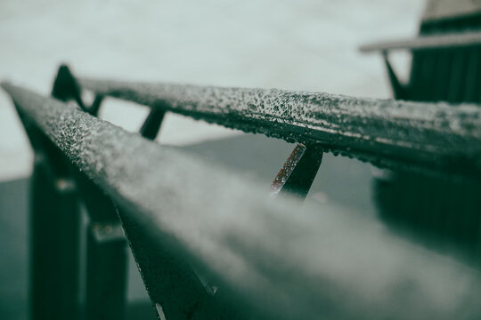 Close up of wet railings - Powered by Adobe