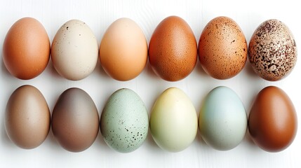 Isolated chicken eggs against a white backdrop for shop, Generative AI.