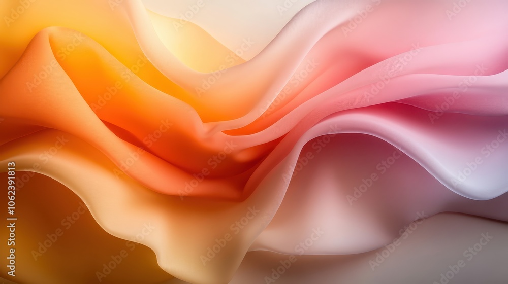 Aufkleber a beautiful display of elegant hues of orange and pink in flowing textures, creating a visually capt