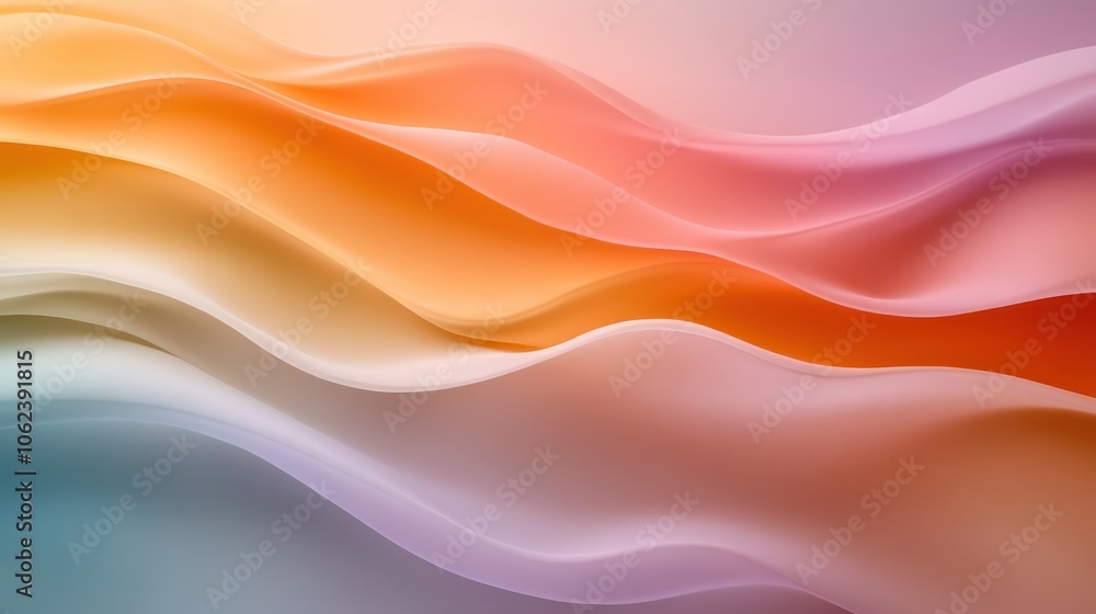 Poster a vibrant display of colorful abstract waves with smooth, flowing lines and gradient hues creating a