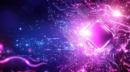 Vibrant cyber monday banner with futuristic circuit board theme