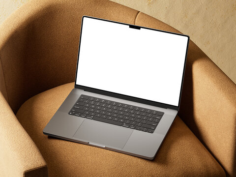Realistic Laptop Mockup in PNG Format &ndash; Isolated Scene with Transparent Screen for Web UI Presentation