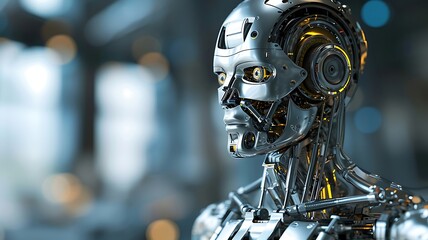 Fototapeta premium Advancements in Artificial Intelligence: Evolution of Human-Like Robotic Technology 