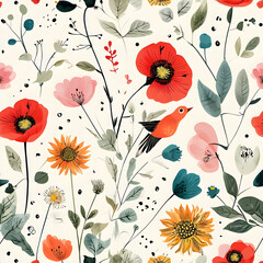 Flowers Abstract Pattern Background	