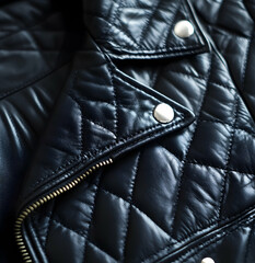 Fototapeta premium Man wearing leather jacket leather jacket advertisement background