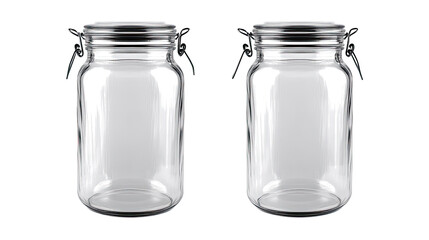 Transparent Glass Jars Isolated on a Clear Background for Storage Generative AI