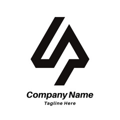 UP or UR letter logo design icon