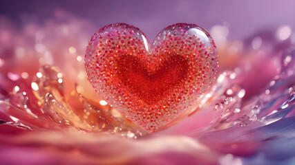Fototapeta premium Heart shape for Love concept, Valentine's Day concepts. love symbol, concept for Valentine's Day, wedding etc. Heart elements for love concept design. AI generated image