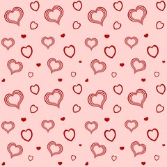 Valentines day pattern seamless red hearts