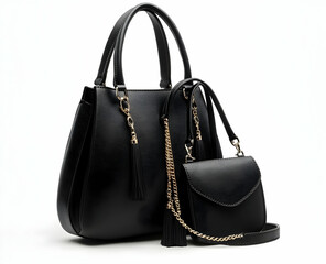 Fototapeta premium beautiful and luxury fashion green handbag classic leather women handbag