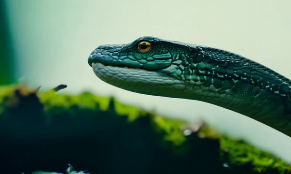 Green Tree Python on a Branch