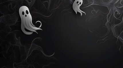 Halloween dark charcoal backdrop adorned with tiny skull icons