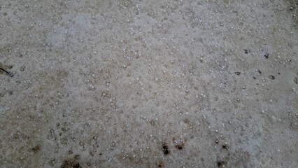 Hailstorm In Ontario, Canada With Snow On Ground