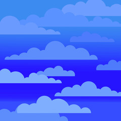 Illustration of the sky with stylized clouds. Illustration for a background with gradient clouds. For the design of various themes and holidays.