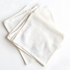 Obraz premium A set of organic cotton napkins on a white background