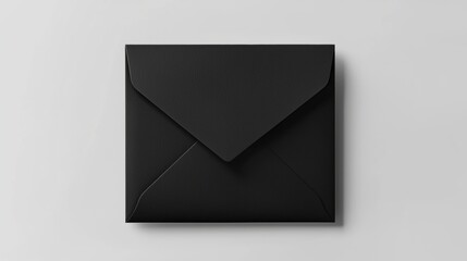A black envelope with a white background