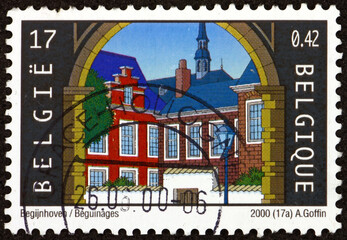 Postage stamp Belgium 2000 Flemish Beguinages, UNESCO world heritage site