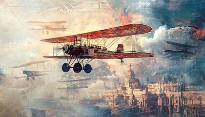 Historical depiction of significant milestones in early aviation.