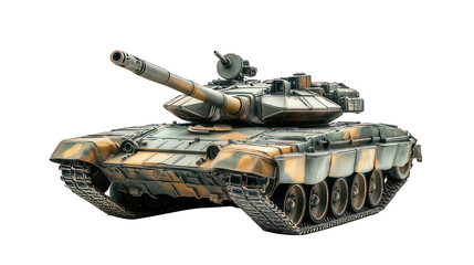 Battle tank isolated on white created with Generative AI