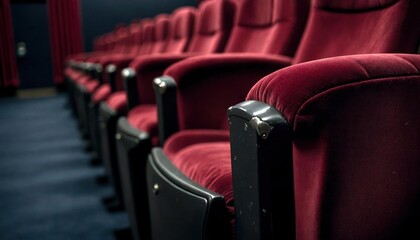 Close-Up Cinema Seat Velvet Texture
