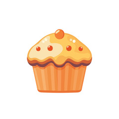 2D flat vector illustration muffin isolated on a white background.