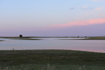 sunset on the lake