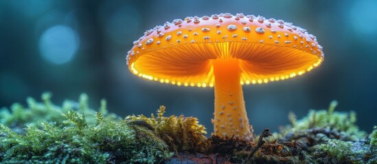Glowing Mushroom in a Forest