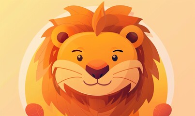 Fototapeta premium cute cartoon lion avatar with a cartoon concept that looks beautiful and lovely ai generated