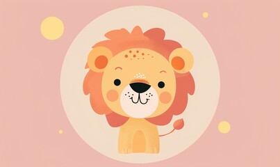 cute cartoon lion avatar with a cartoon concept that looks beautiful and lovely ai generated