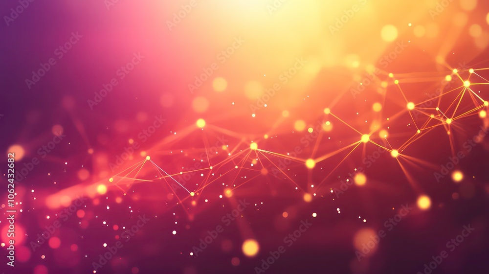Aufkleber abstract digital background with glowing connections and particles.