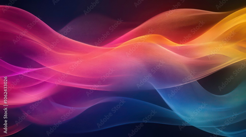 Aufkleber abstract colorful waves creating a smooth, flowing design.
