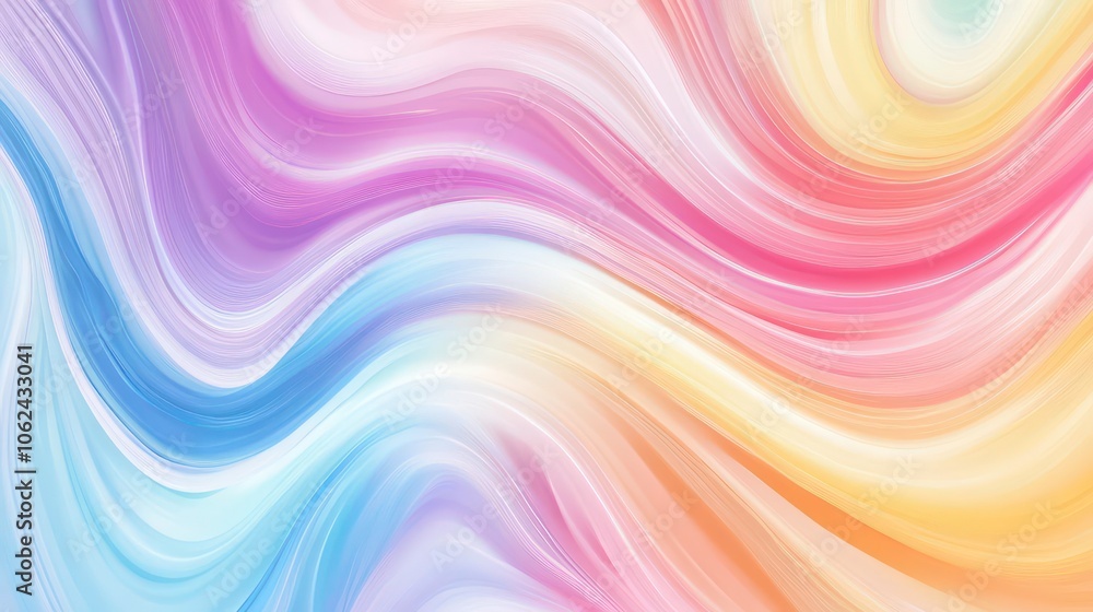 Poster a soft, swirling abstract design with pastel colors creating a calming effect.