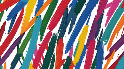 Set of colorful brush strokes, lines, hand painted design elements. Textures, backgrounds for text. Rough grunge edges.