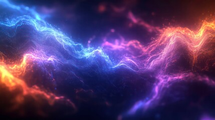 Abstract waves of vibrant colors creating a dynamic visual effect.