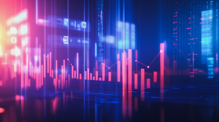 Fototapeta premium charts and graphs with statistics to innovative analyze business potential and forecast future development of companies growth.
