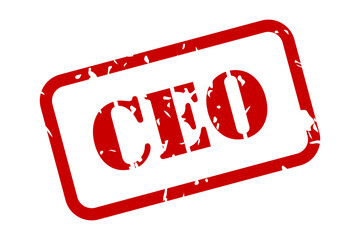 CEO red rubber stamp vector with texture isolated