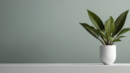 mockup natural organic cosmetic product presentation promo with green leaves. flat lay. copy space