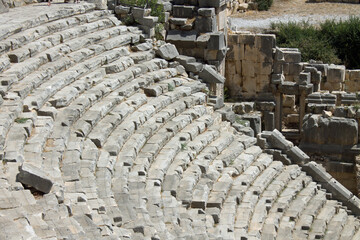 The ancient Lycian amphitheater of the city of Mira in Turkey