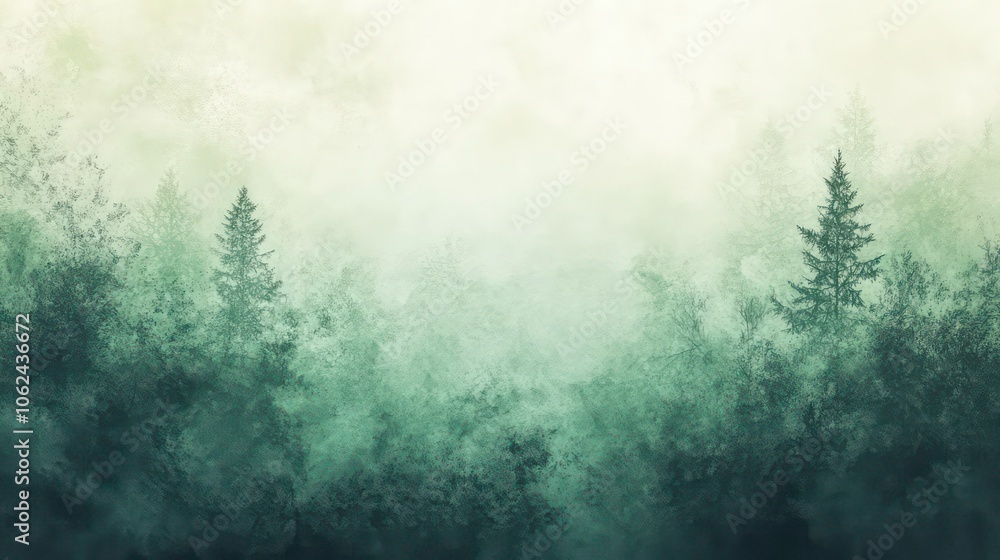 Poster forest wallpaper with gradient washes of color and soft-focus textures in green