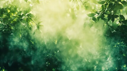 Forest wallpaper with gradient washes of color and soft-focus textures in green