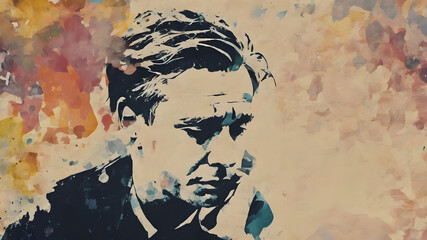 Silhouette of depressed man. Silhouette depressed man behaving sadly. Sad man suffering depression insomnia awake and sit alone on the bed in bedroom. AI generated image, ai..